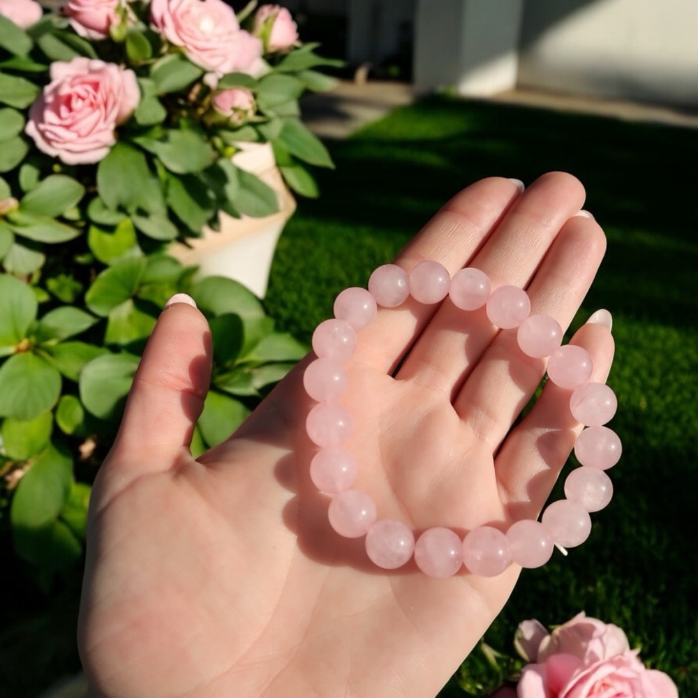 10MM ROSE QUARTZ BRACELET